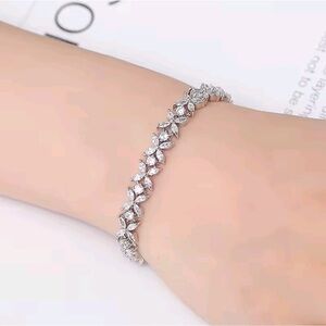 Elegant Silver Floral Bracelet